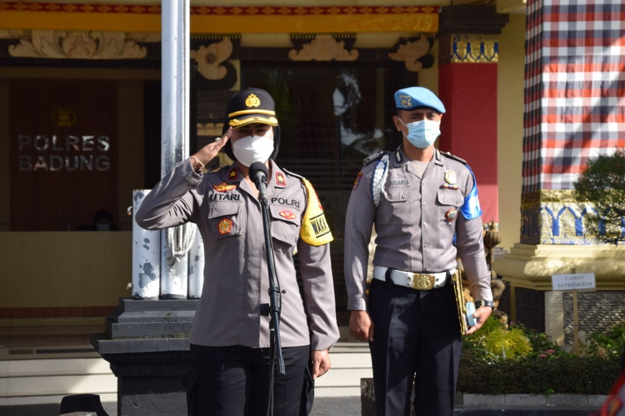 podiumnews.com-Polres Badung Gelar Apel Ops Lilin Jelang Libur Nataru